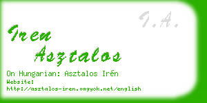 iren asztalos business card